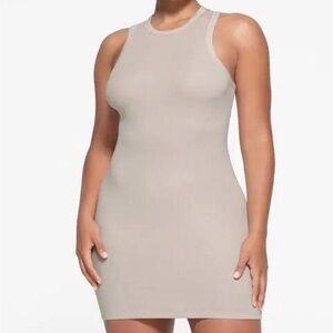 SKIMS NEVER WORN cotton ribbed tank dress